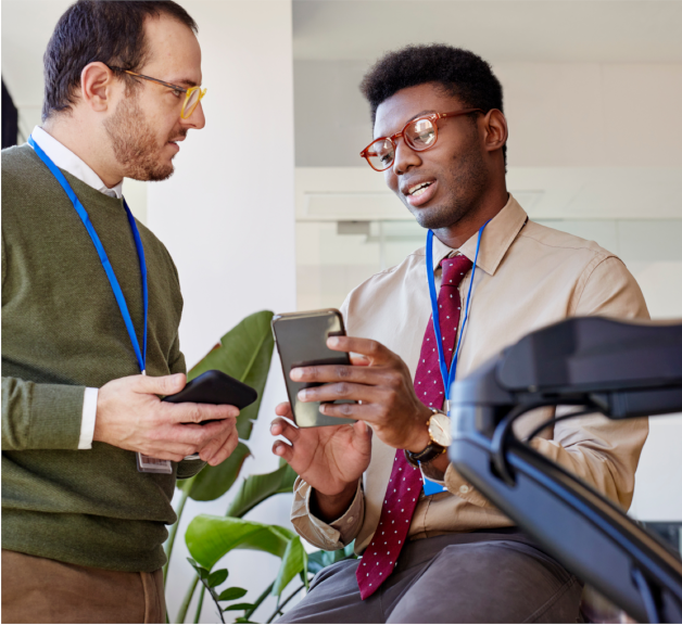 Two male colleagues collaborating