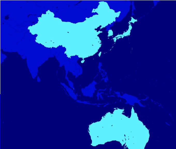 Map of north America region