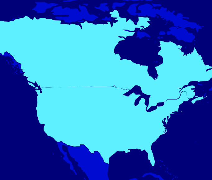 Map of North America region