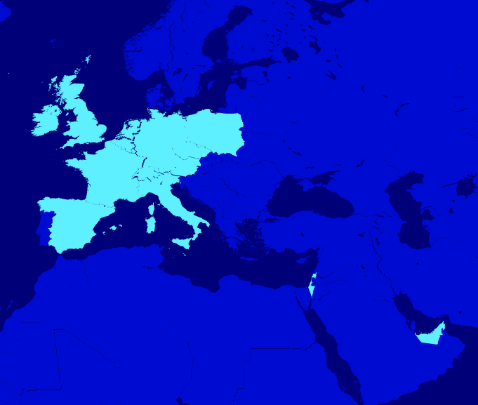 World Map-EMEA Map of EMEA region